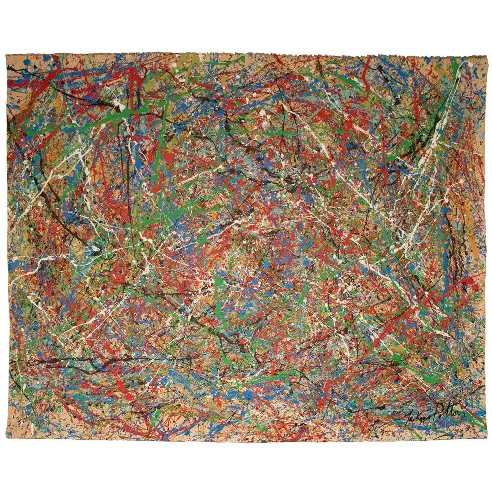 XL "Composition" Abstract Expressionist Mixed-Media Drip Painting in the Style of Jackson Pollock - 13