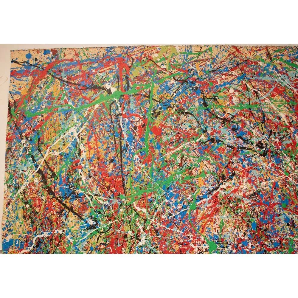 XL "Composition" Abstract Expressionist Mixed-Media Drip Painting in the Style of Jackson Pollock - 2