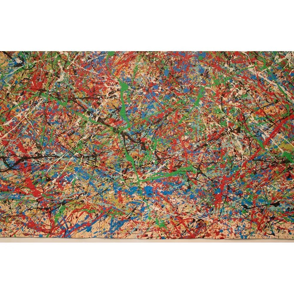 XL "Composition" Abstract Expressionist Mixed-Media Drip Painting in the Style of Jackson Pollock - 5