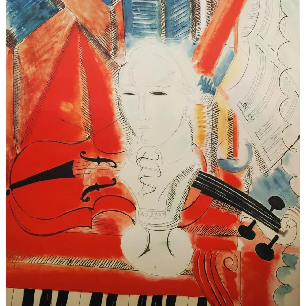 XL After Raoul Dufy, "Homage to Mozart" First Edition Offset Lithograph - 3