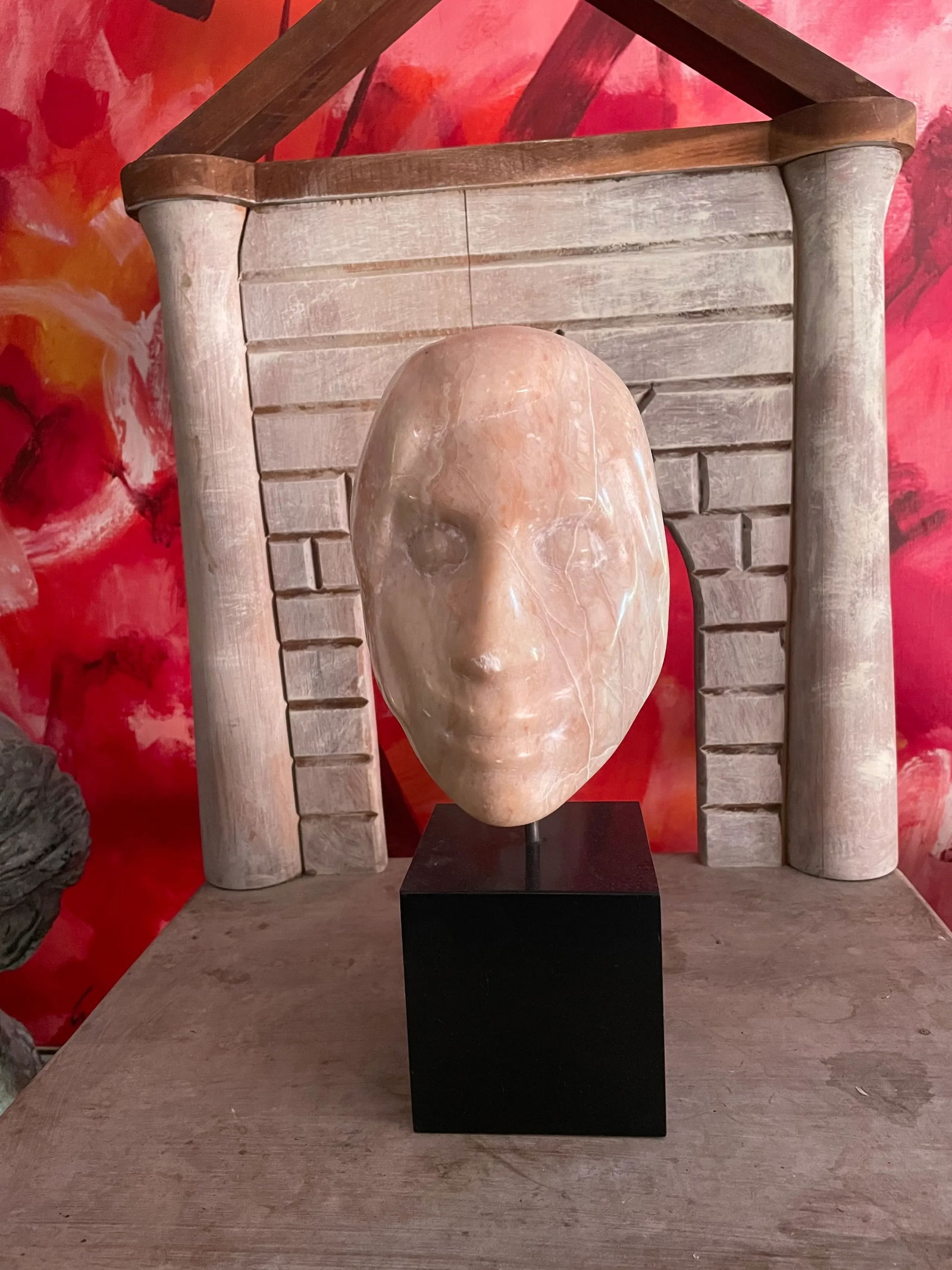 White Marble Figurative Mid Century Bust of a Woman by J Maher. - 3