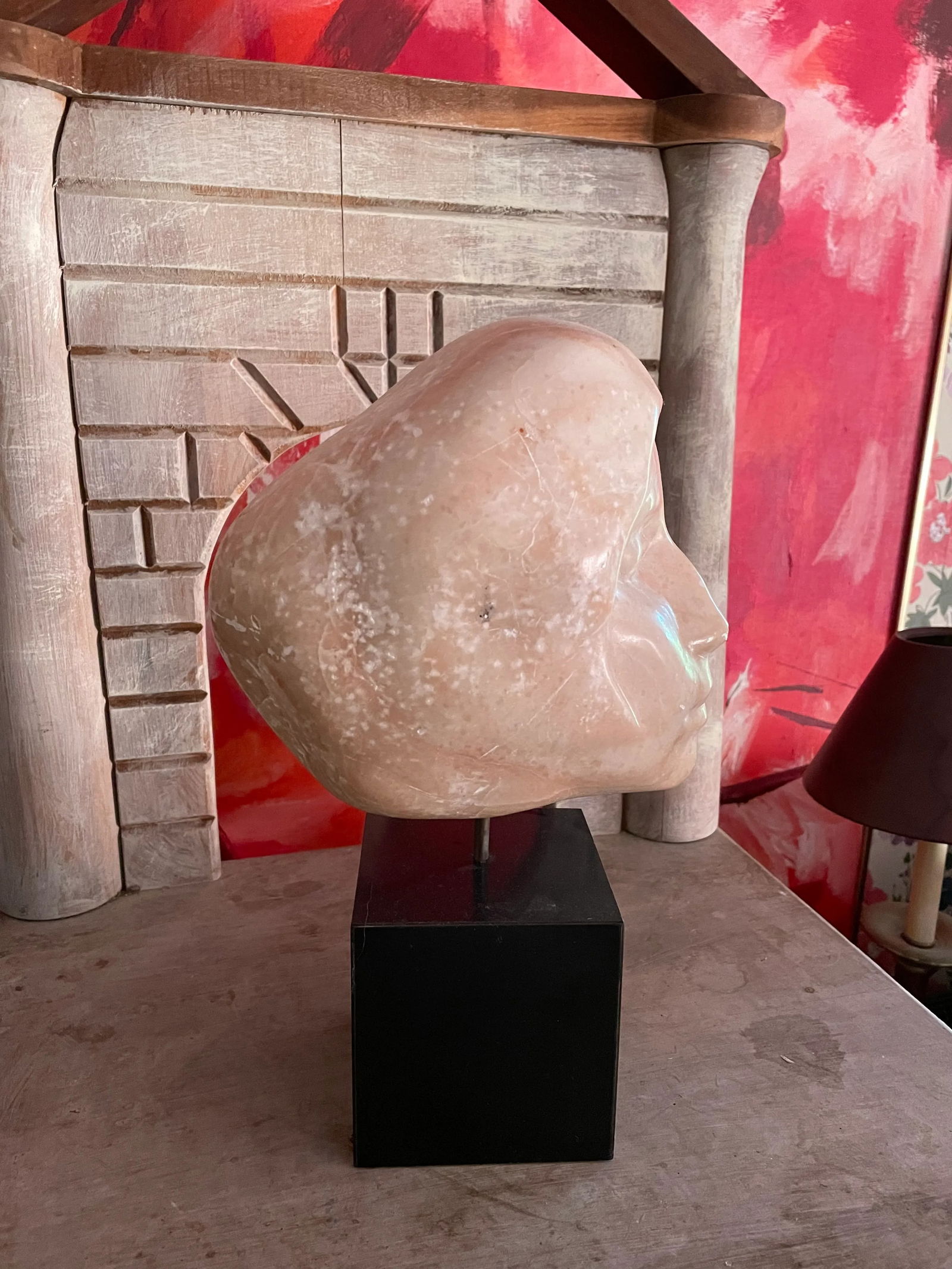 White Marble Figurative Mid Century Bust of a Woman by J Maher. - 5