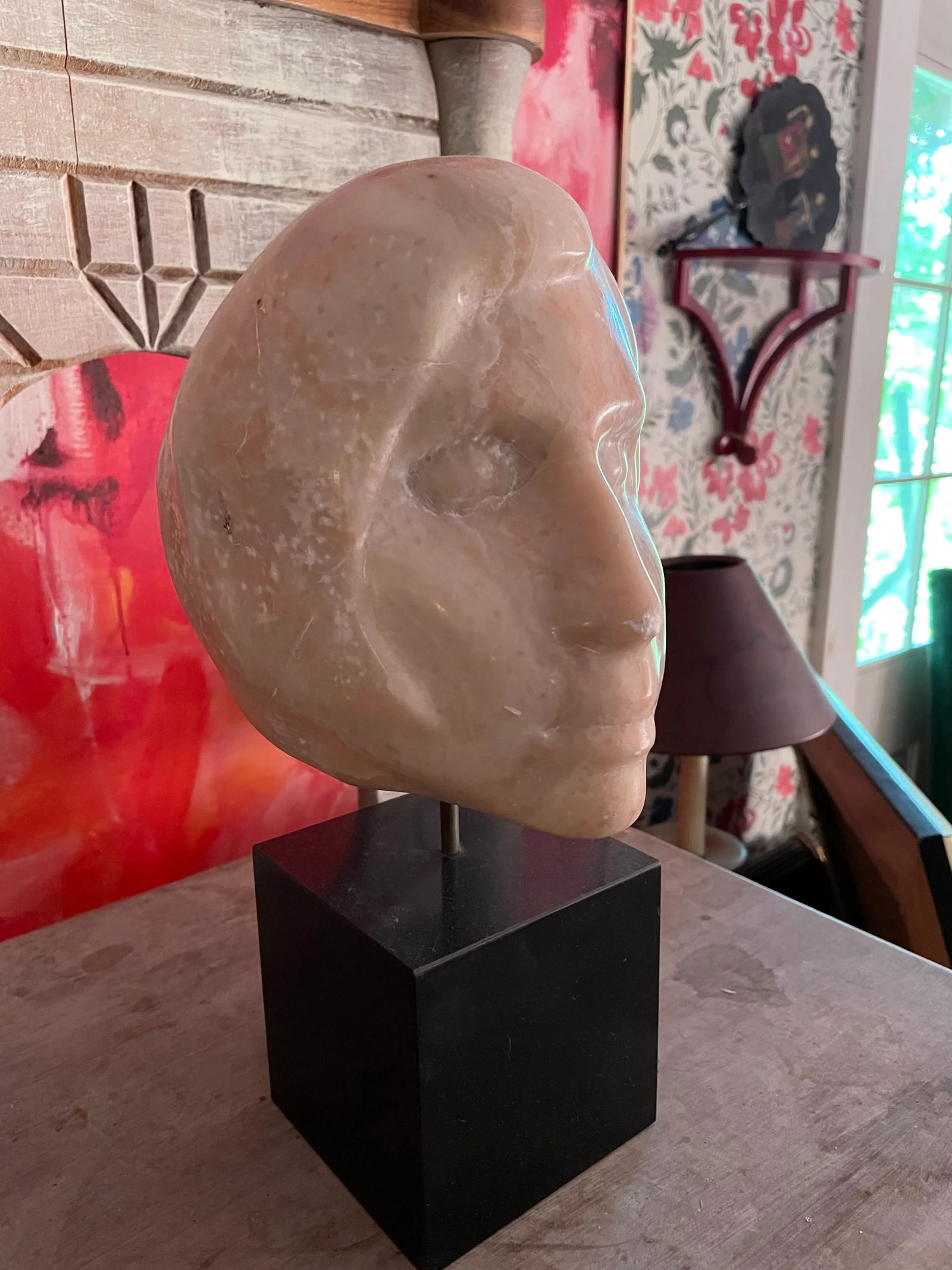 White Marble Figurative Mid Century Bust of a Woman by J Maher. - 6