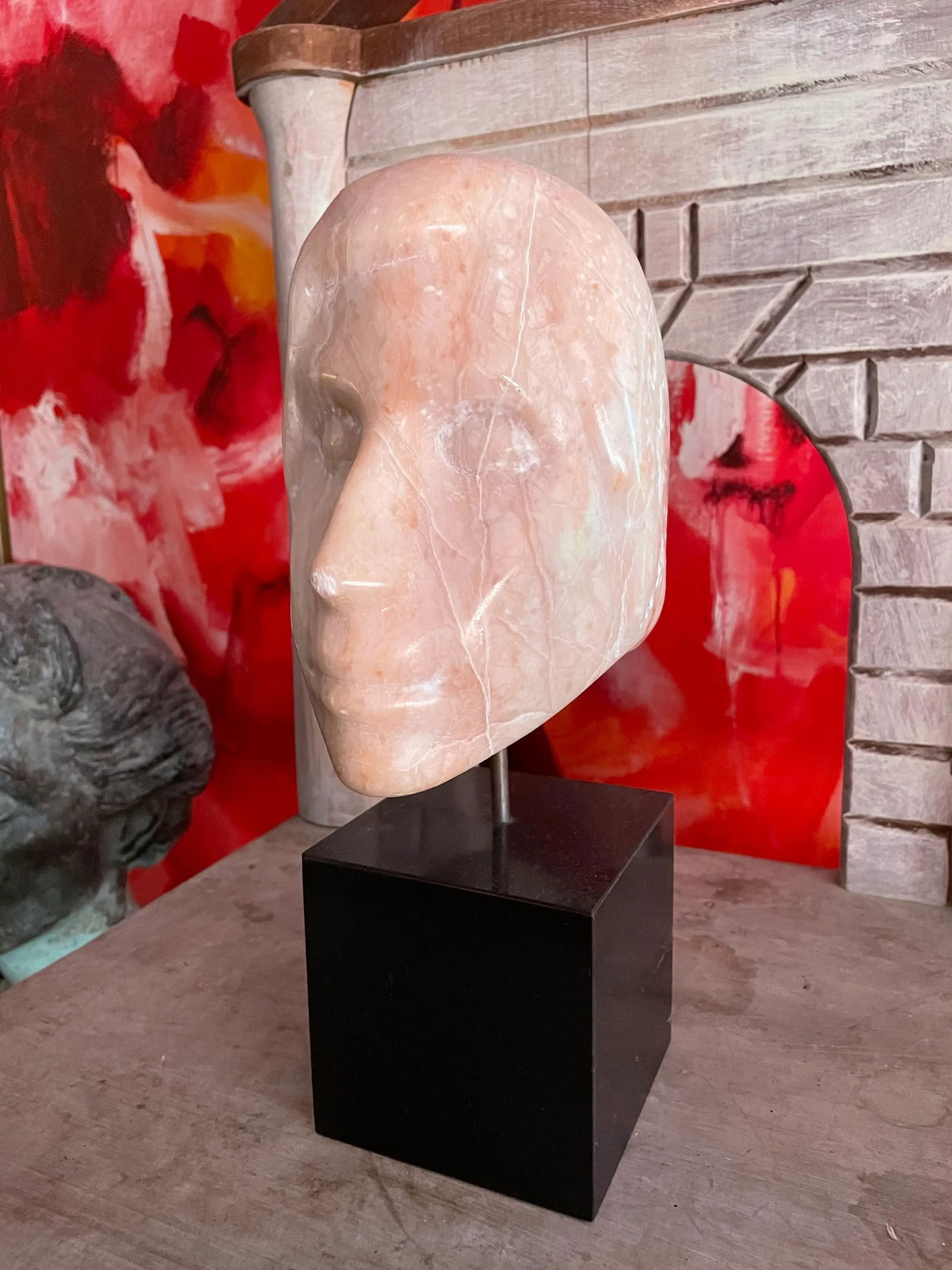 White Marble Figurative Mid Century Bust of a Woman by J Maher. - 8
