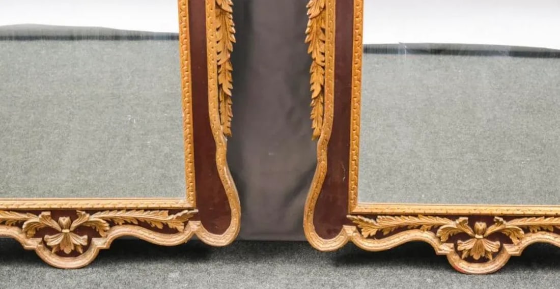 20th Century Chippendale Style Mirrors in Mahogany and Gilt - A Pair - 5