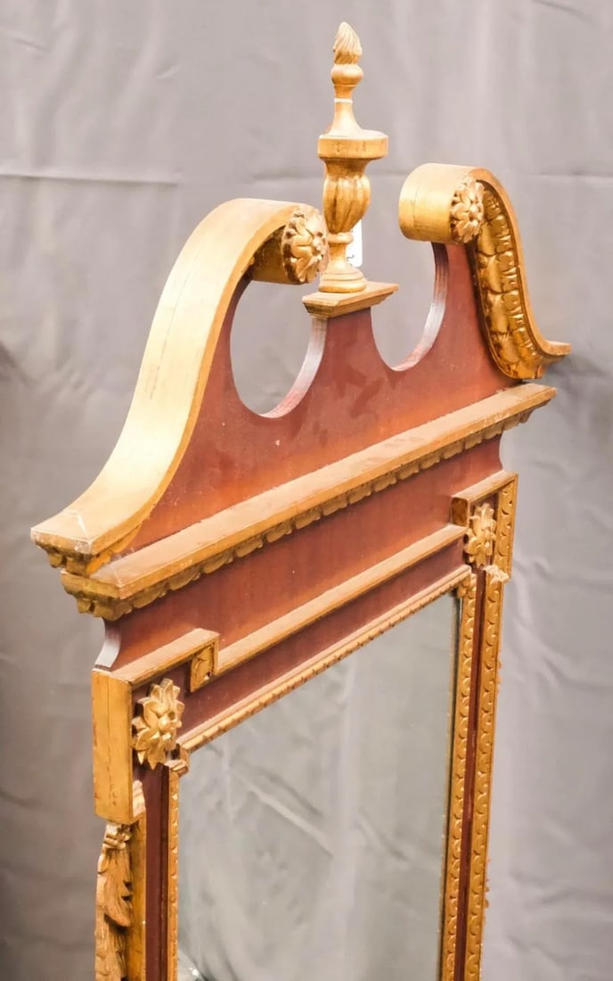 20th Century Chippendale Style Mirrors in Mahogany and Gilt - A Pair - 7