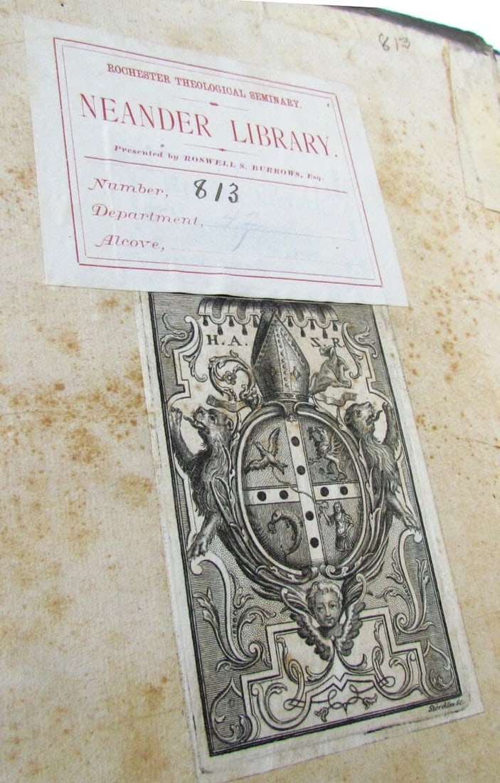 1691 BLIND-STAMPED PIGSKIN OVER WOODEN BOARDS FOLIO ANNALES ECCLESIASTICI Vol.15 - 10