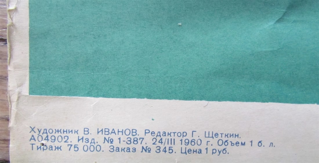 1960 RUSSIAN SOVIET PEACE & FRIENDSHIP PROPAGANDA POSTER DOWN WITH WAR by IVANOV - 4