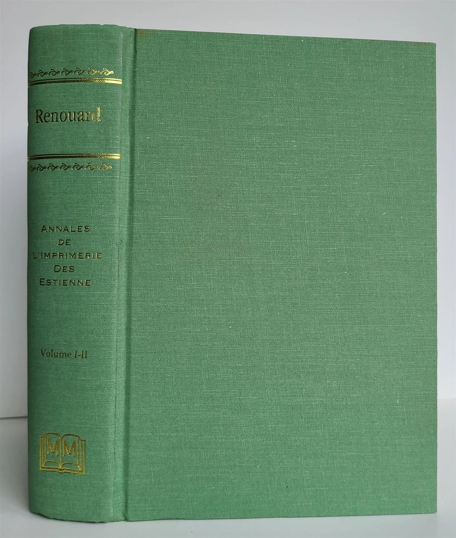 ANNALES DE L'IMPRIMERIE DES ESTIENNE in FRENCH Estiennes books bibliography - 3