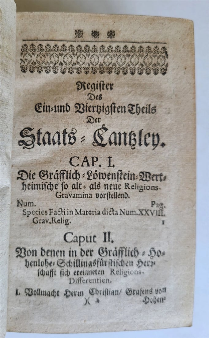 1723 Europaischen Staats-Cantzley antique VELLUM BOUND - 4