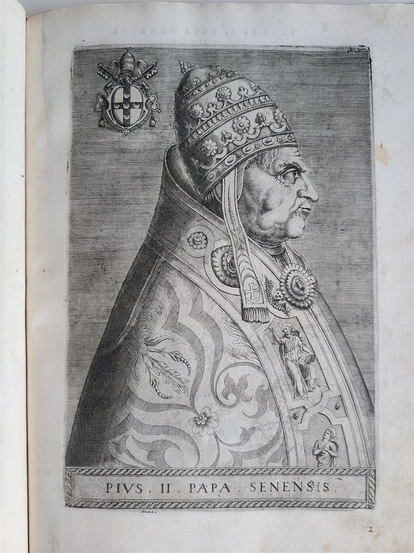 1568 ILLUSTRATED w/28 POPE PORTRAITS XXVII PONTIFICUM ELOGIA ET IMAGINES antique - 15