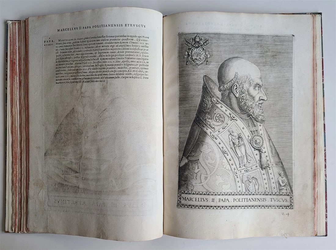 1568 ILLUSTRATED w/28 POPE PORTRAITS XXVII PONTIFICUM ELOGIA ET IMAGINES antique - 18