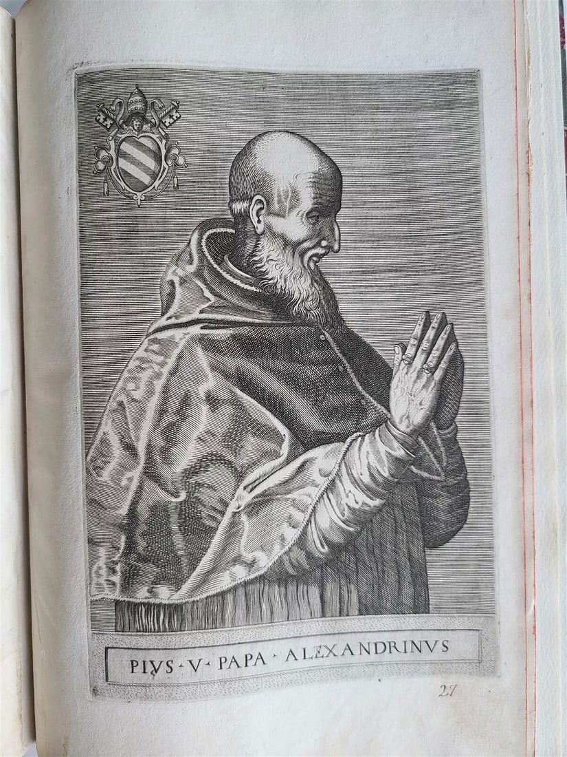 1568 ILLUSTRATED w/28 POPE PORTRAITS XXVII PONTIFICUM ELOGIA ET IMAGINES antique - 19