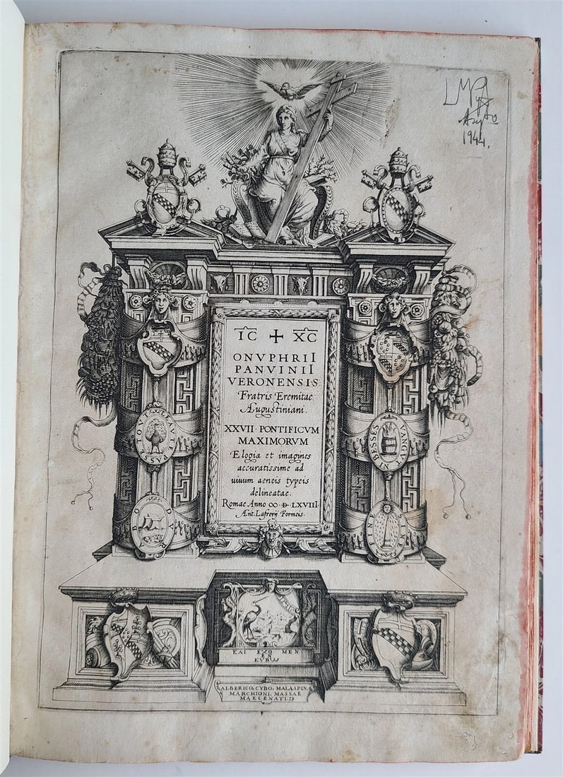 1568 ILLUSTRATED w/28 POPE PORTRAITS XXVII PONTIFICUM ELOGIA ET IMAGINES antique - 2