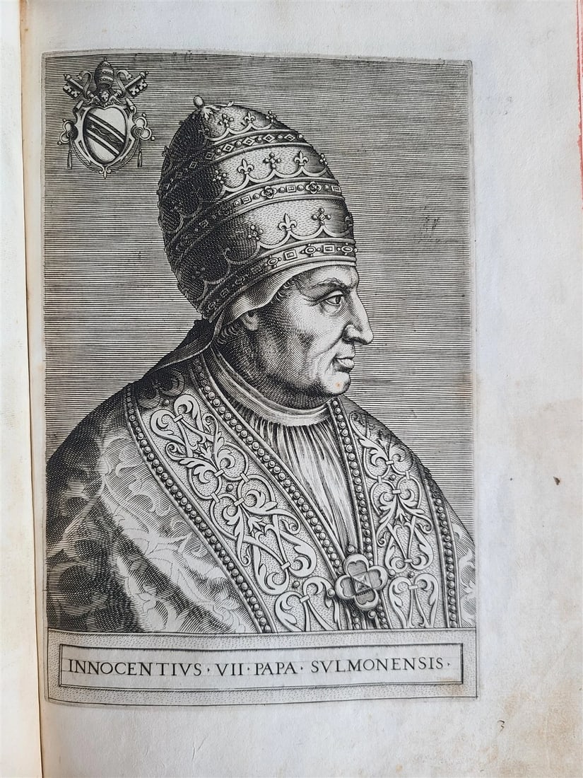 1568 ILLUSTRATED w/28 POPE PORTRAITS XXVII PONTIFICUM ELOGIA ET IMAGINES antique - 6