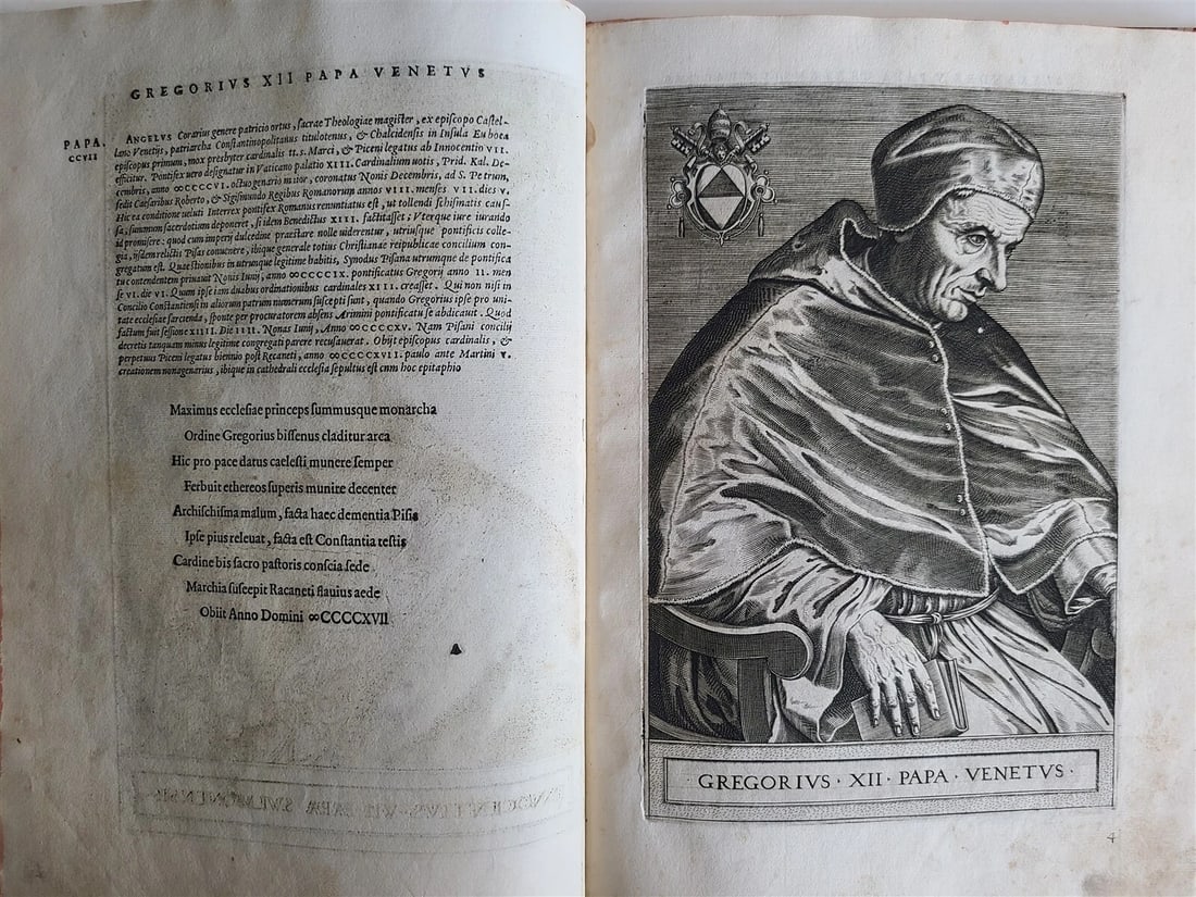 1568 ILLUSTRATED w/28 POPE PORTRAITS XXVII PONTIFICUM ELOGIA ET IMAGINES antique - 7