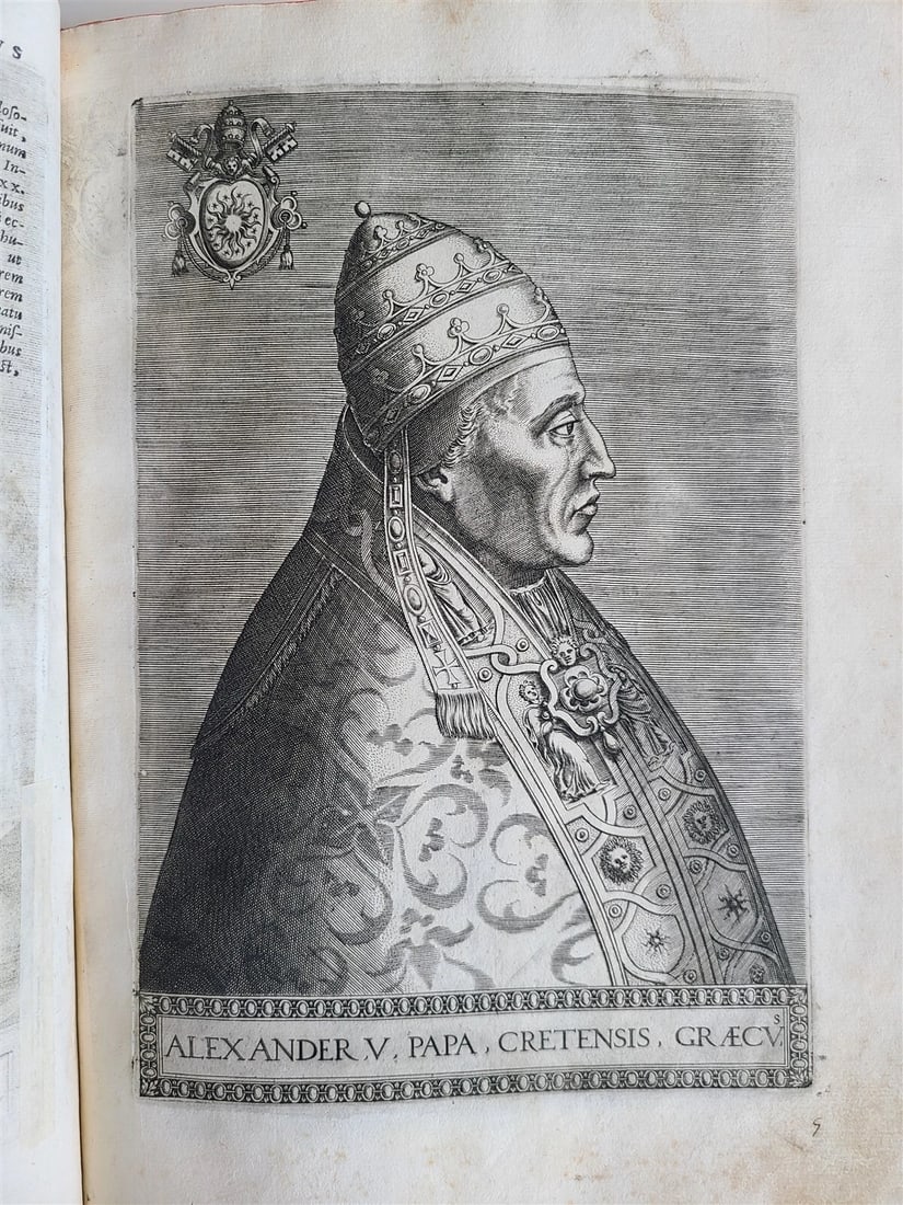 1568 ILLUSTRATED w/28 POPE PORTRAITS XXVII PONTIFICUM ELOGIA ET IMAGINES antique - 8