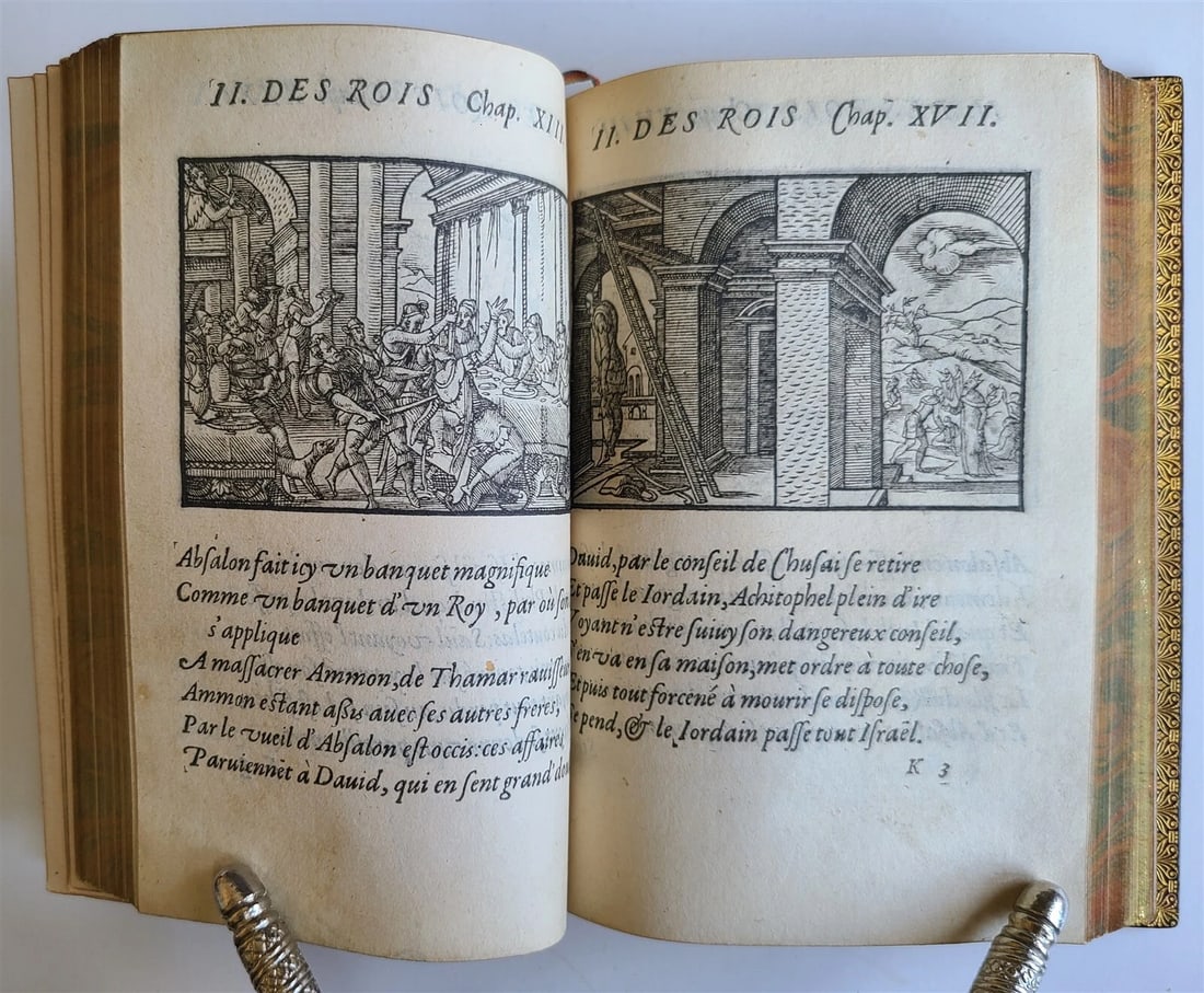 1582 FIGURES DE LA BIBLE antique ILLUSTRATED w/ 430 WOODCUTS scarce 16th CENTURY - 11