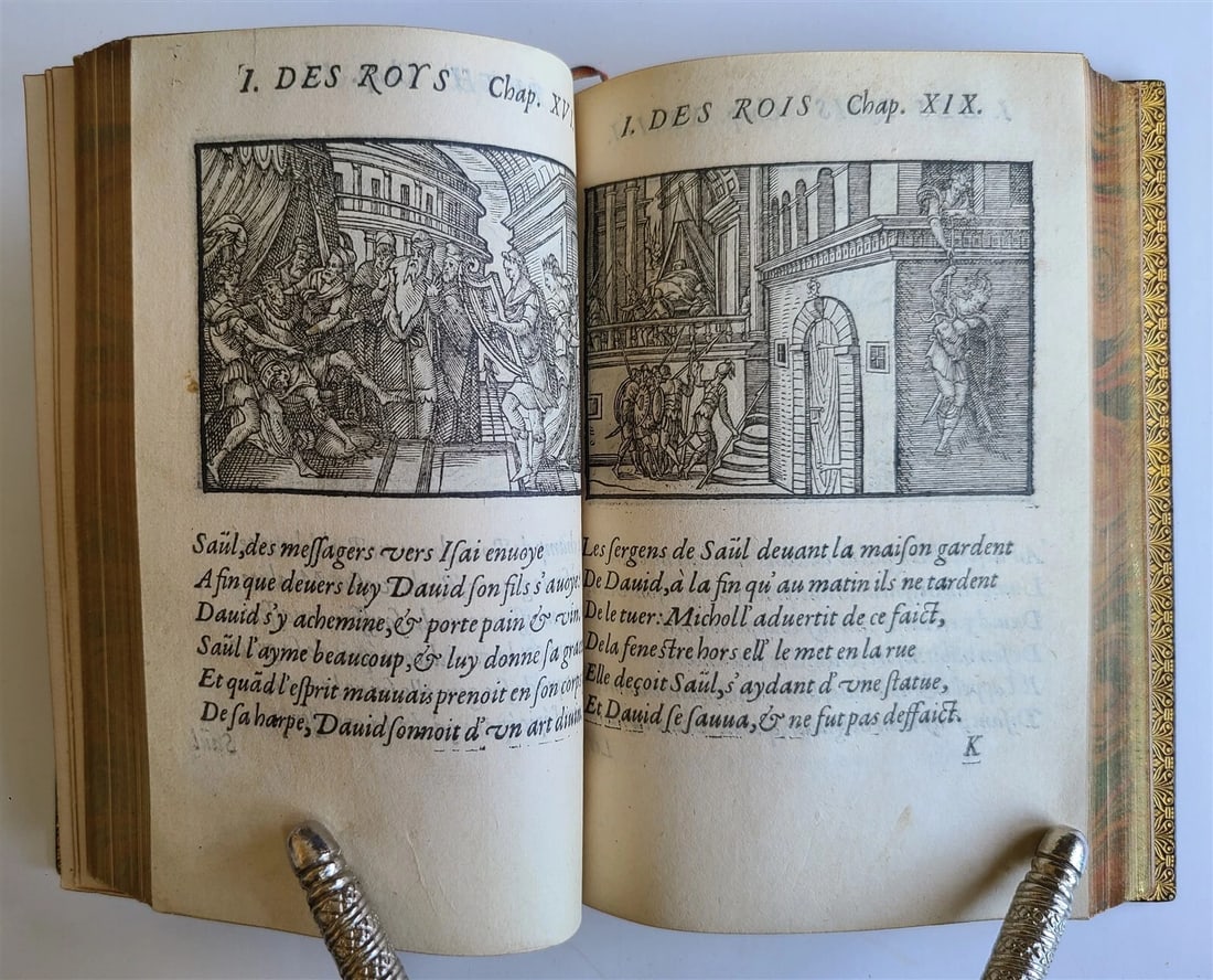 1582 FIGURES DE LA BIBLE antique ILLUSTRATED w/ 430 WOODCUTS scarce 16th CENTURY - 12