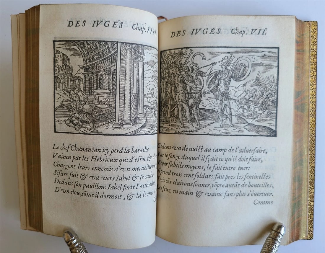 1582 FIGURES DE LA BIBLE antique ILLUSTRATED w/ 430 WOODCUTS scarce 16th CENTURY - 13