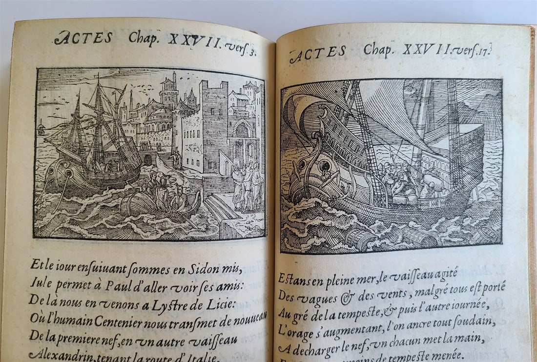 1582 FIGURES DE LA BIBLE antique ILLUSTRATED w/ 430 WOODCUTS scarce 16th CENTURY - 14