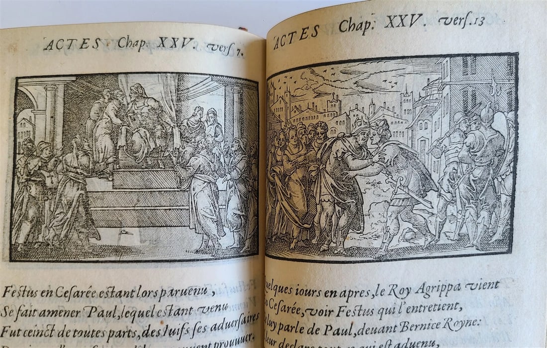 1582 FIGURES DE LA BIBLE antique ILLUSTRATED w/ 430 WOODCUTS scarce 16th CENTURY - 15