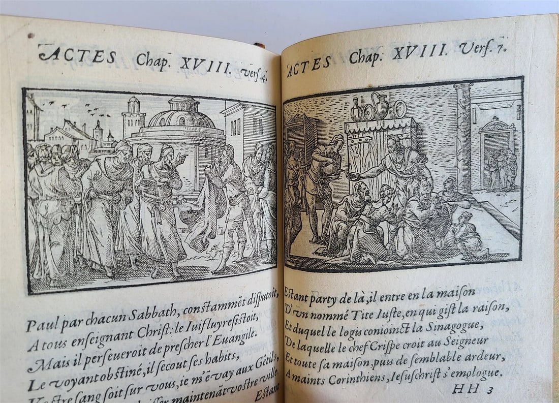 1582 FIGURES DE LA BIBLE antique ILLUSTRATED w/ 430 WOODCUTS scarce 16th CENTURY - 16