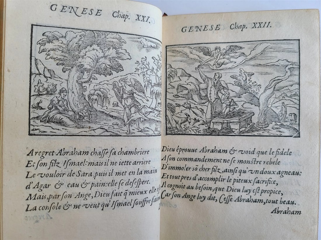 1582 FIGURES DE LA BIBLE antique ILLUSTRATED w/ 430 WOODCUTS scarce 16th CENTURY - 5