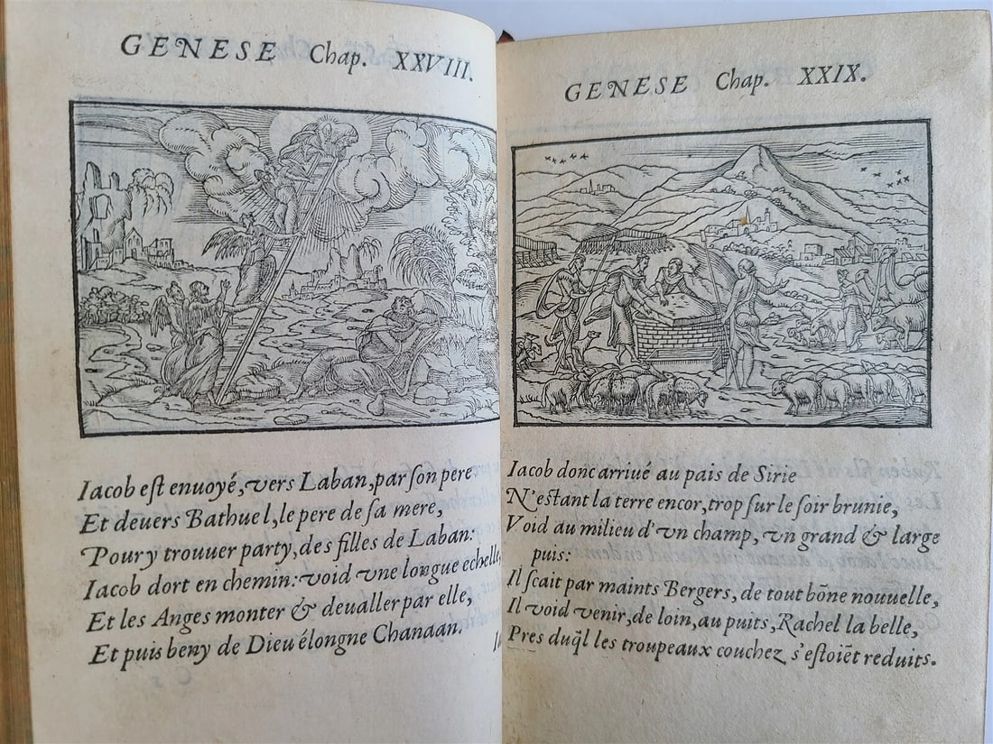 1582 FIGURES DE LA BIBLE antique ILLUSTRATED w/ 430 WOODCUTS scarce 16th CENTURY - 6