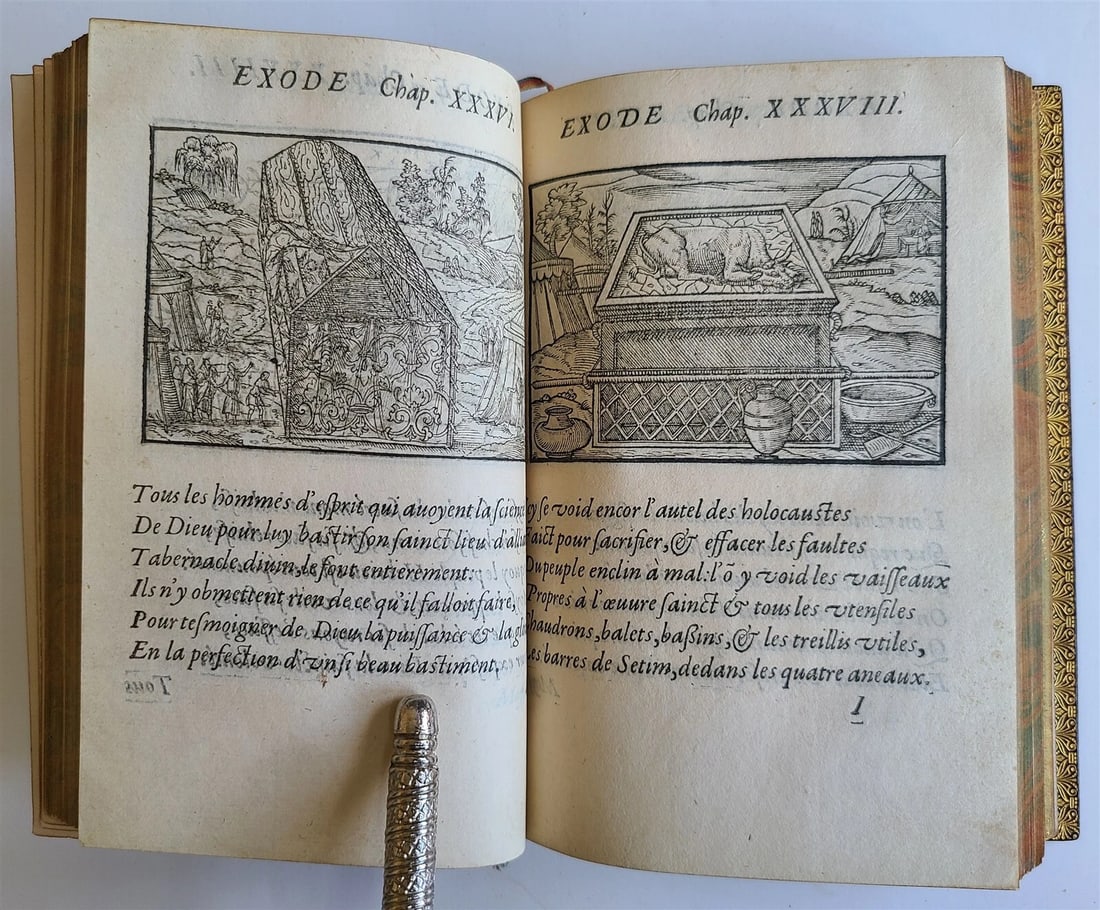 1582 FIGURES DE LA BIBLE antique ILLUSTRATED w/ 430 WOODCUTS scarce 16th CENTURY - 7