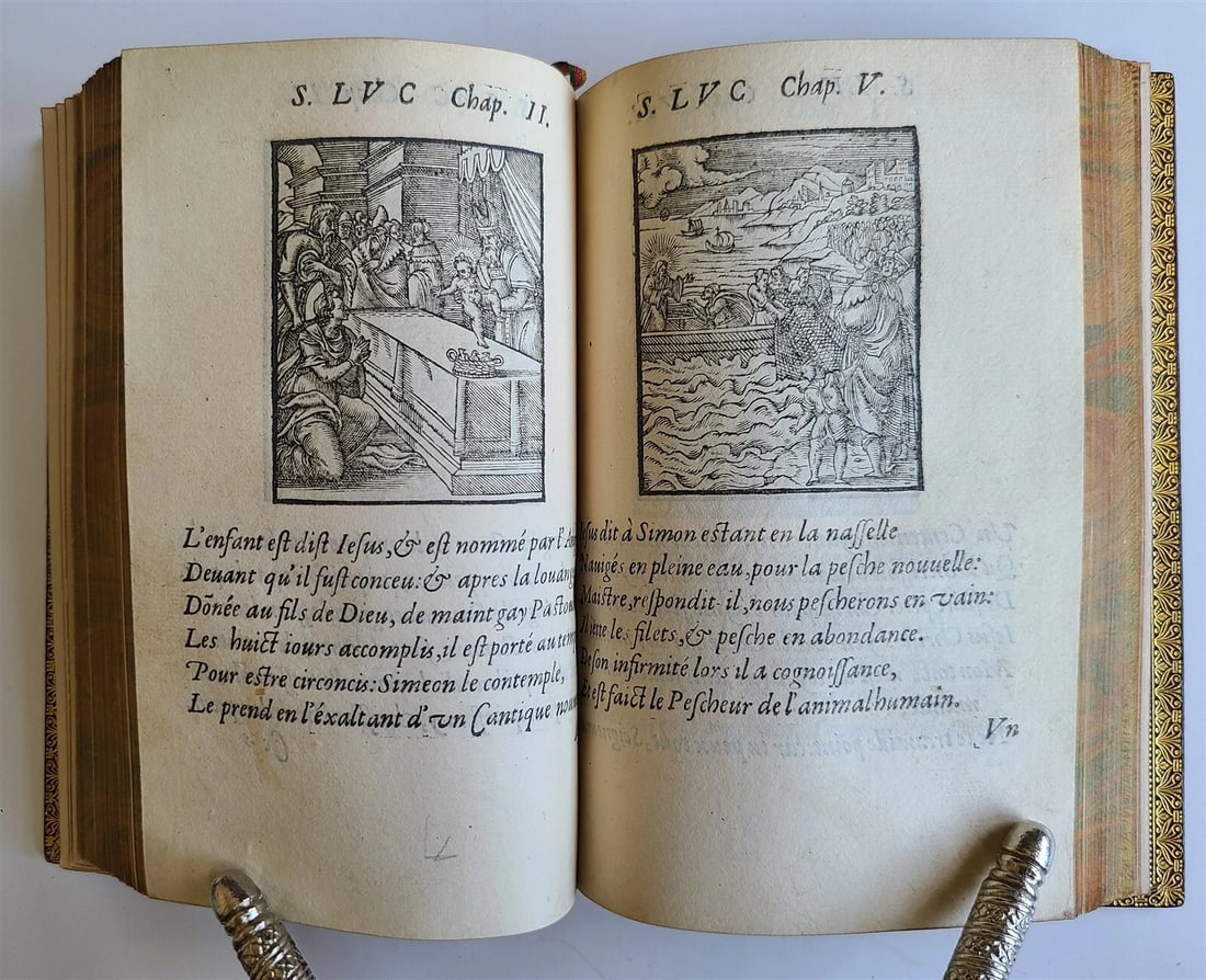 1582 FIGURES DE LA BIBLE antique ILLUSTRATED w/ 430 WOODCUTS scarce 16th CENTURY - 9