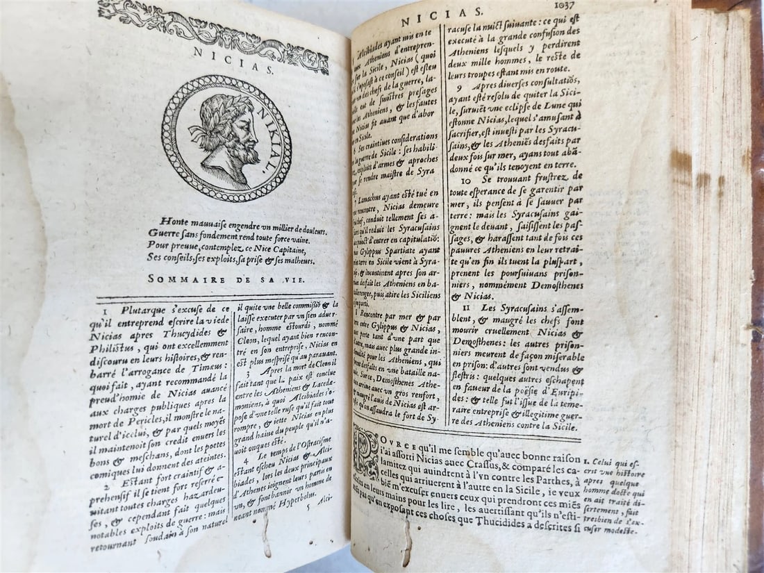 1593 PLUTARCH Les vies des hommes illustres grecs et romans ILLUSTRATED antique - 9