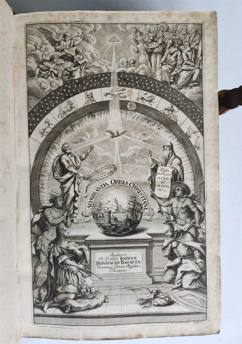 1695 WONDERS of CHRISTIAN WORLD antique PIGSKIN FOLIO ADMIRANDA ORBIS CHRISTIANI (1 of 10)