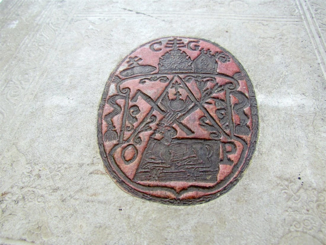 1703 BLIND-STAMPED PIGSKIN BOUND ANTIQUE FOLIO by Josephi Mansi Vol.4 - 4