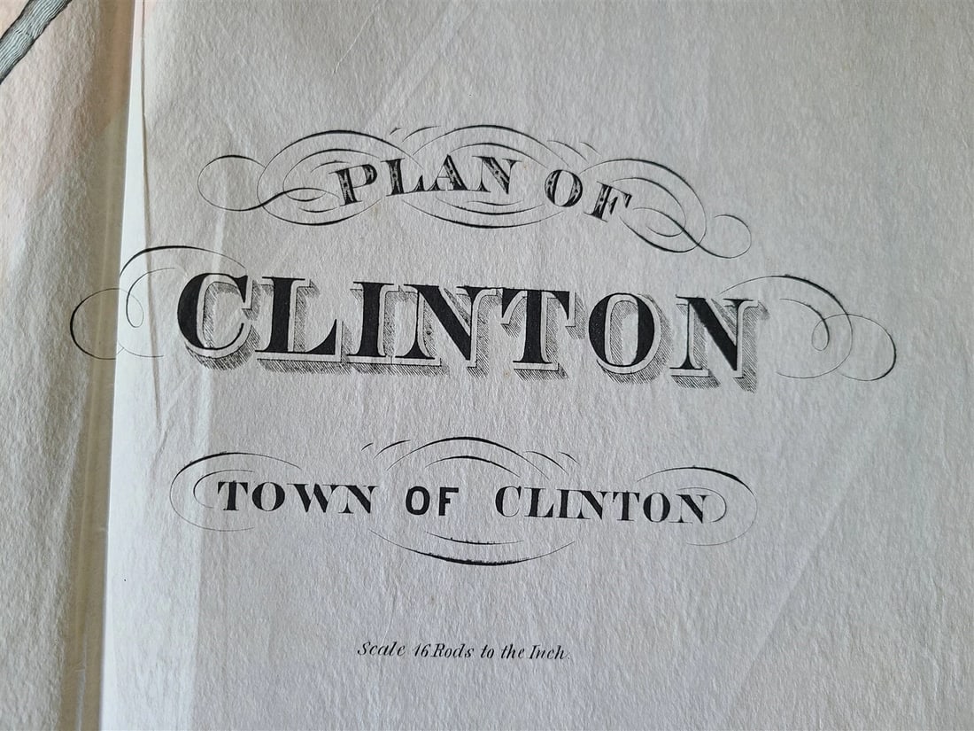 PLAN of TOWN of CLINTON MA antique 31.5 by 39.5" - 3