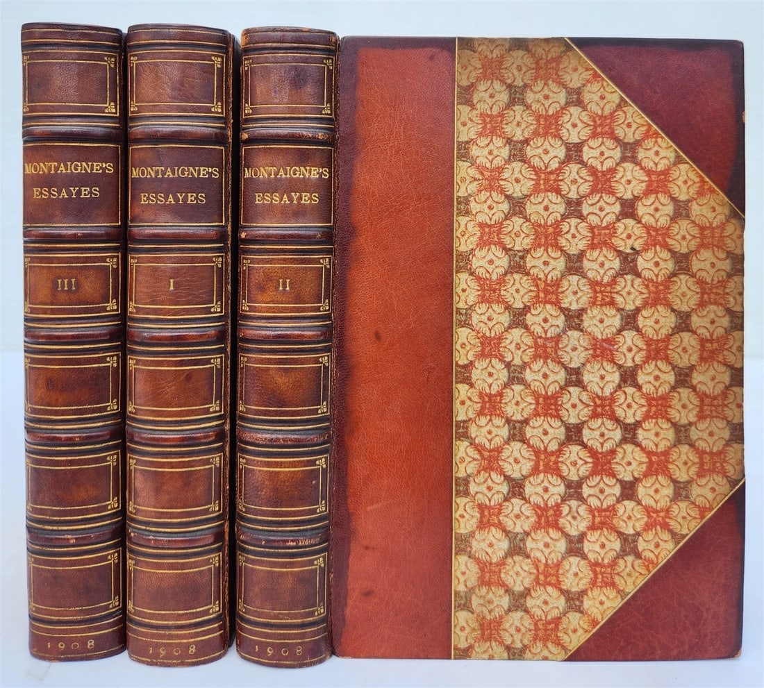 1908 ESSAYES of MICHAEL LORD of MONTAIGNE antique 3 VOLUMES in ENGLISH LTD ED. (1 of 14)