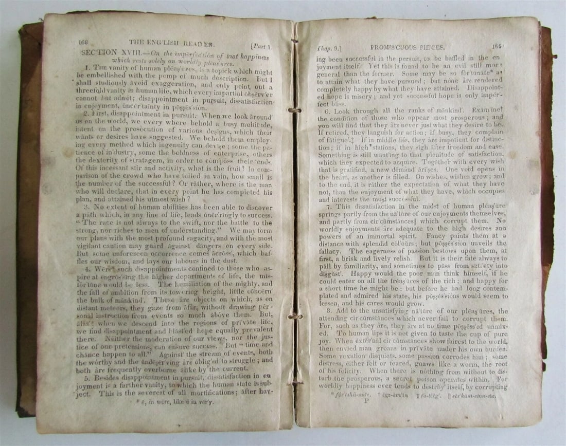 1824 ENGLISH READER PIECES of PROSE & POETRY BY MURRAY & ALGER BALTIMORE antique - 6