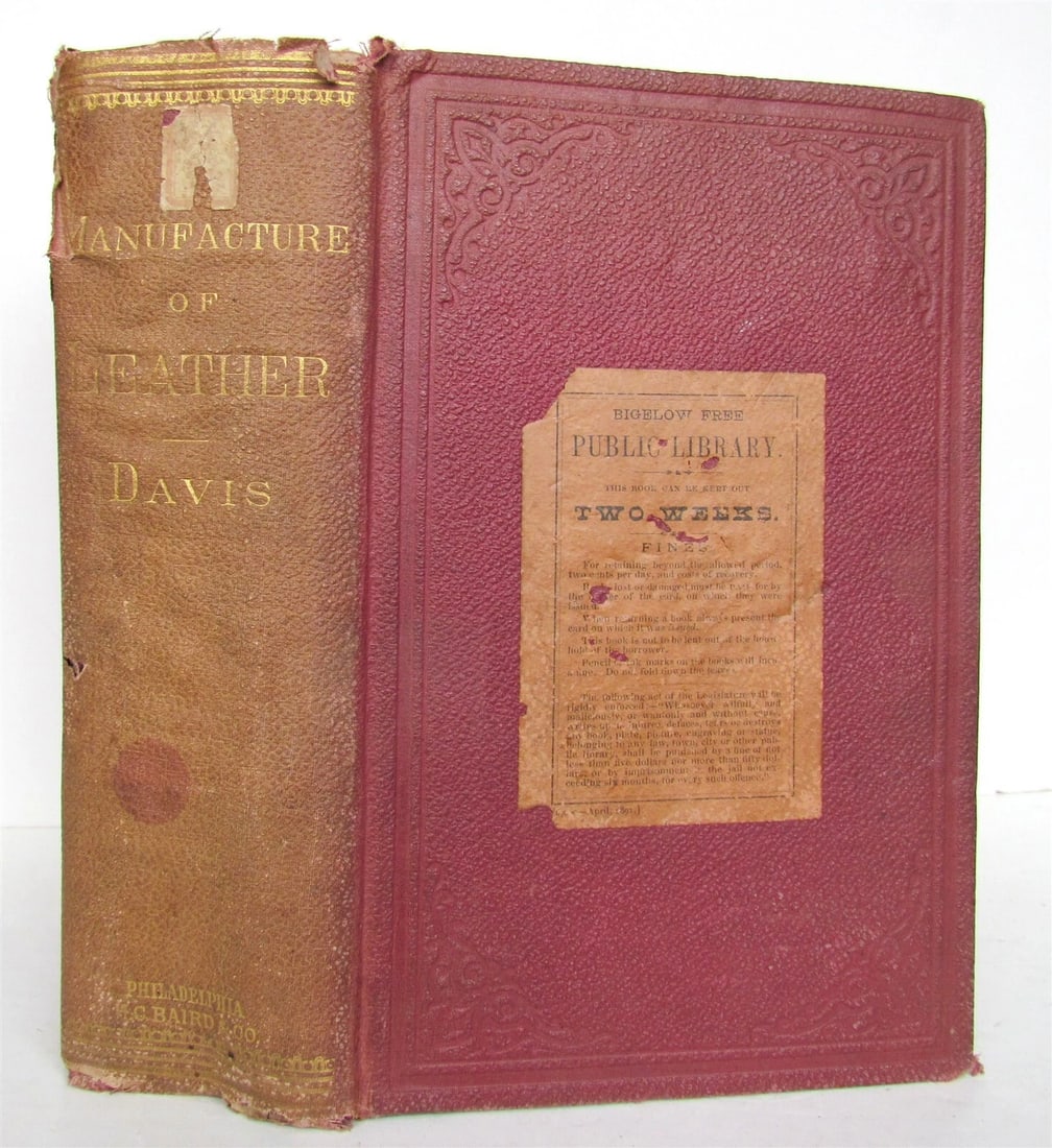 1885 MANUFACTURE OF LEATHER by CHARLES T. DAVIS antique ILLUSTRATED - 3