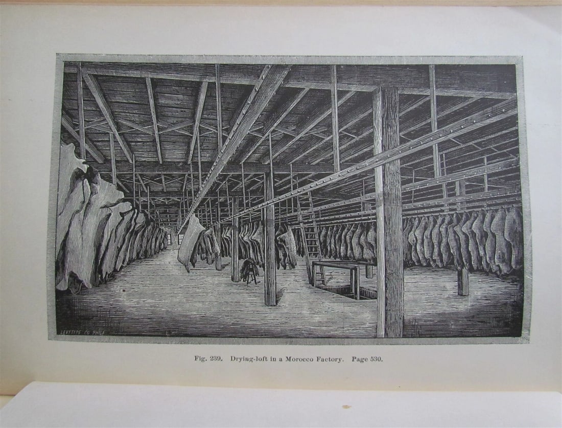 1885 MANUFACTURE OF LEATHER by CHARLES T. DAVIS antique ILLUSTRATED - 5