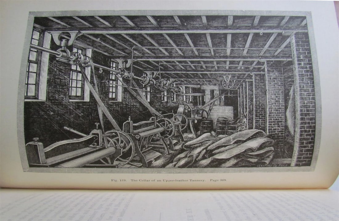 1885 MANUFACTURE OF LEATHER by CHARLES T. DAVIS antique ILLUSTRATED - 7