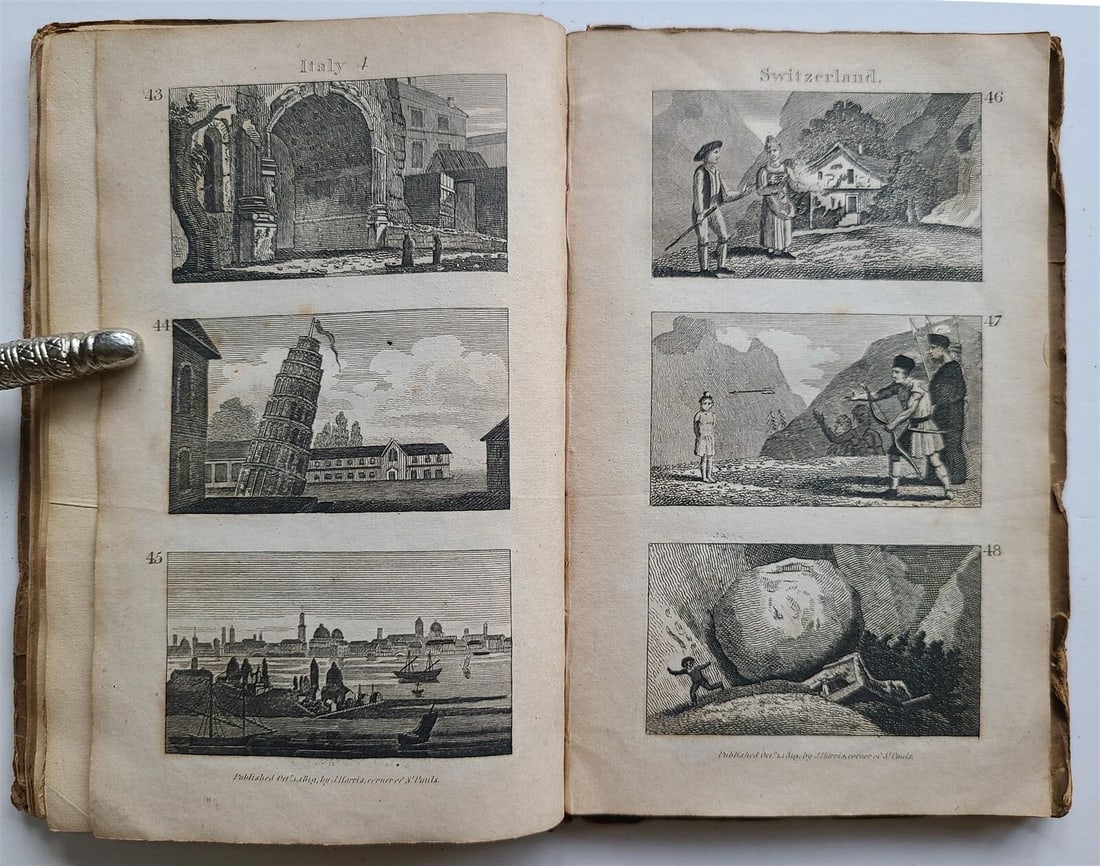 1823 SCENES in EUROPE antique illustrated CHILDRENS BOOK - 12