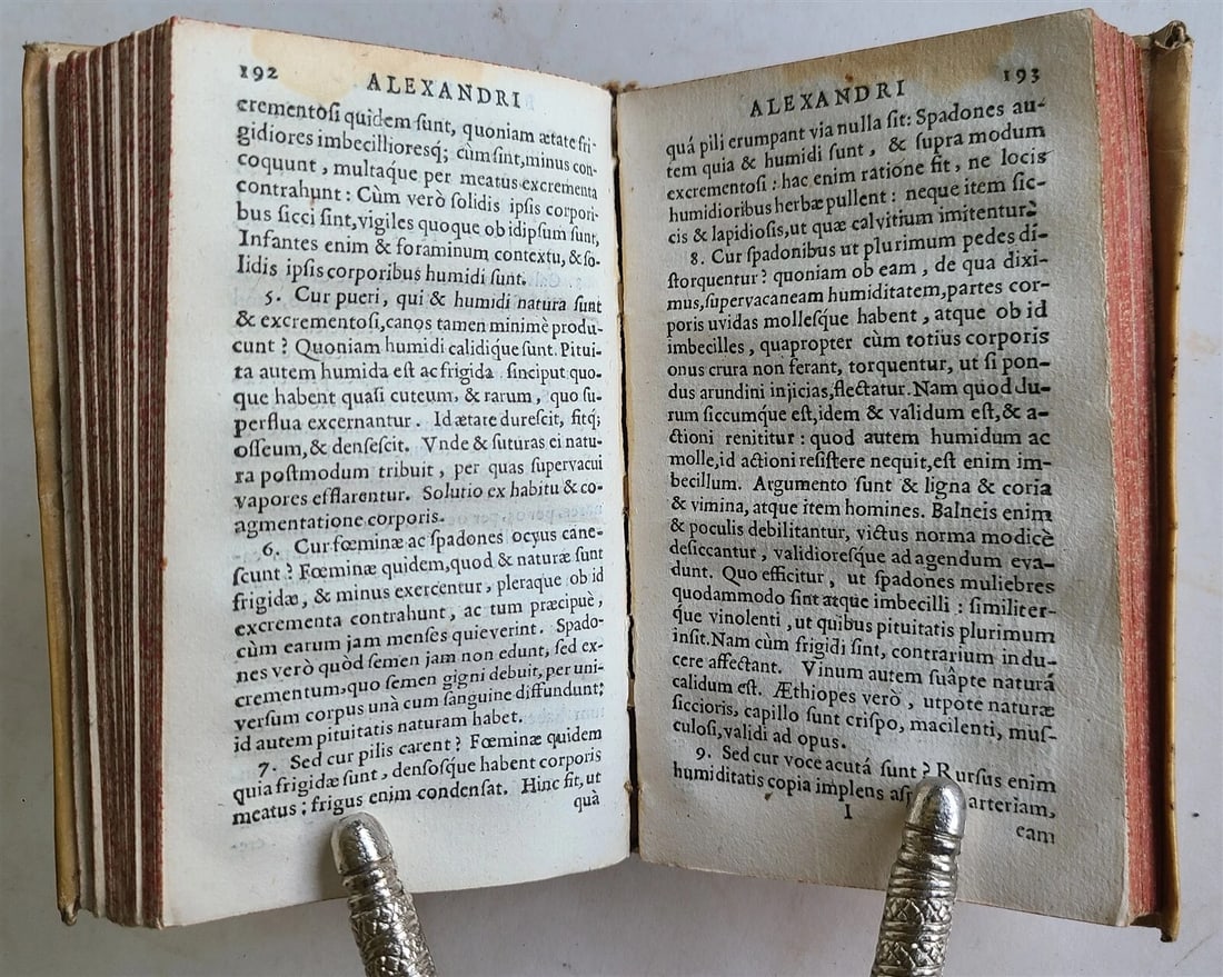 1643 ARISTOTLE Aliorumque problemata ANTIQUE vellum binding - 5