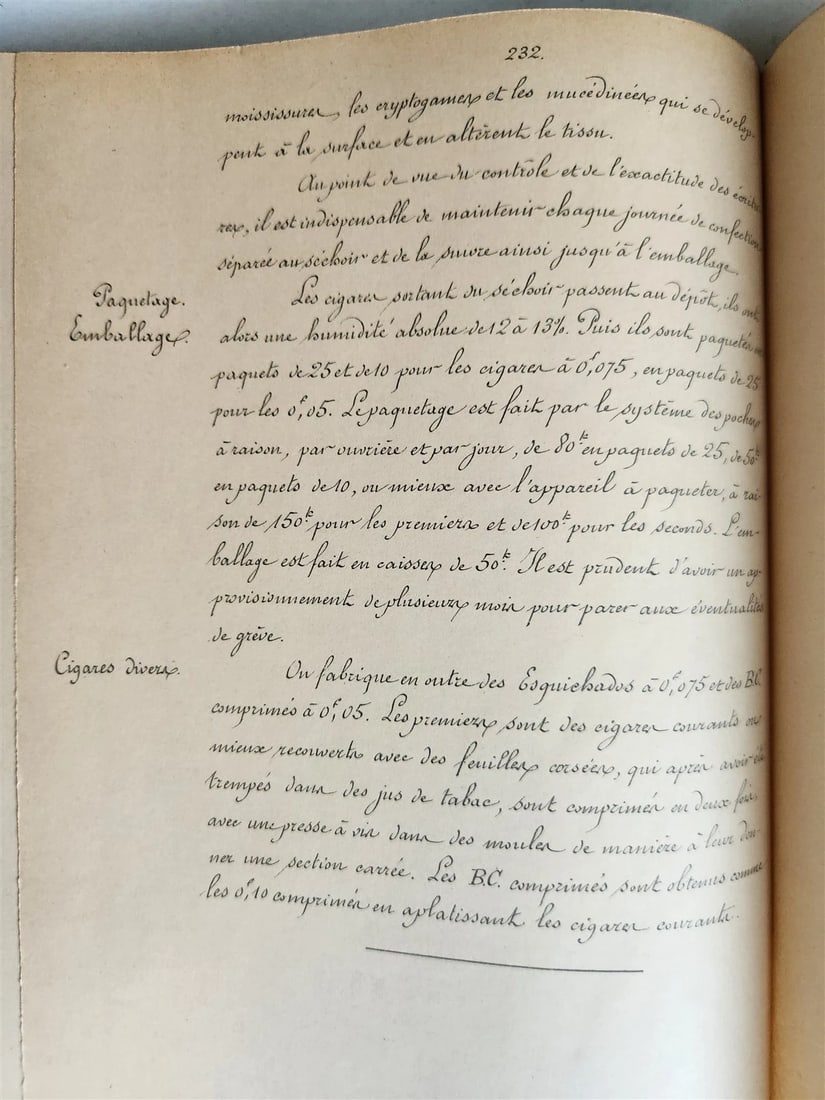 1893 TOBACCO FABRICATION COURSE antique FRENCH MANUSCRIPT COLLOTYPE illustrated - 17