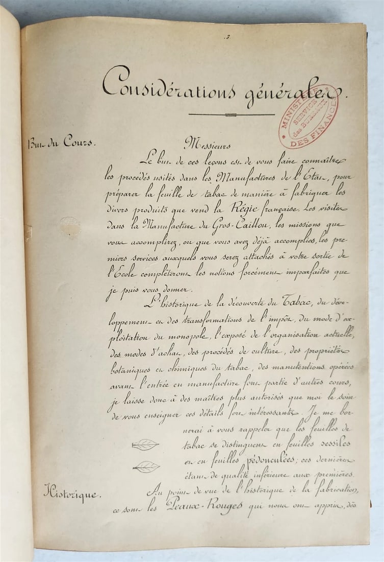 1893 TOBACCO FABRICATION COURSE antique FRENCH MANUSCRIPT COLLOTYPE illustrated (1 of 20)