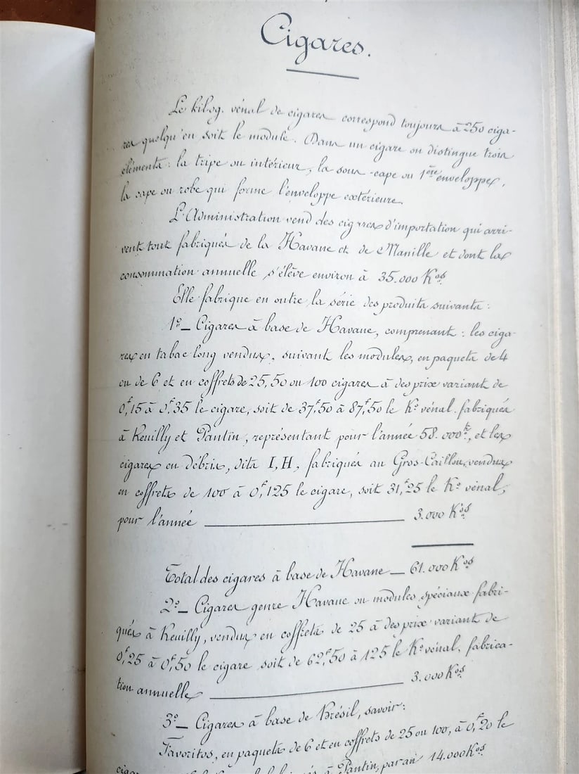 1893 TOBACCO FABRICATION COURSE antique FRENCH MANUSCRIPT COLLOTYPE illustrated - 20