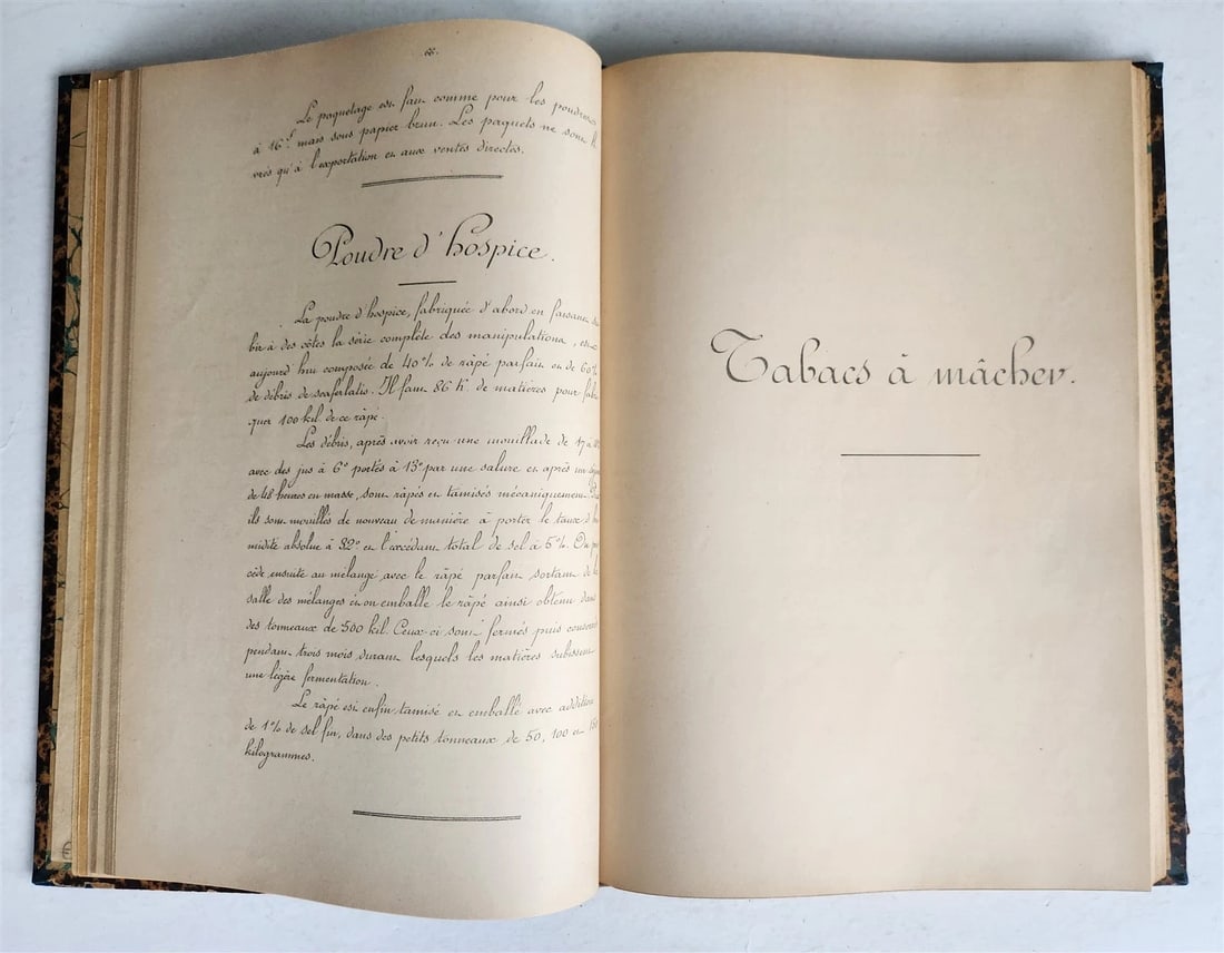 1893 TOBACCO FABRICATION COURSE antique FRENCH MANUSCRIPT COLLOTYPE illustrated - 5