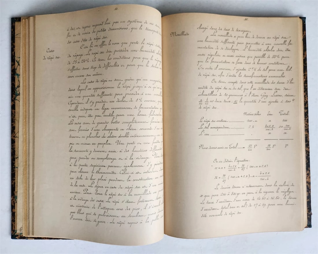 1893 TOBACCO FABRICATION COURSE antique FRENCH MANUSCRIPT COLLOTYPE illustrated - 9