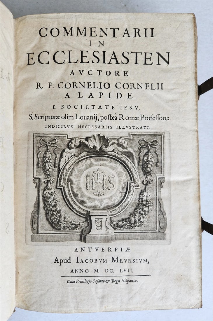 1657 Commentarii in ecclesiasten by CORNELIO LAPIDE antique PIGSKIN FOLIO - 10