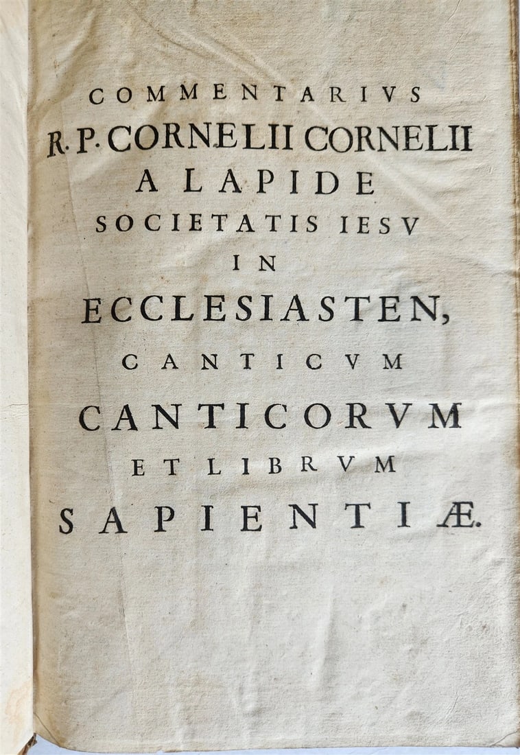1657 Commentarii in ecclesiasten by CORNELIO LAPIDE antique PIGSKIN FOLIO - 11