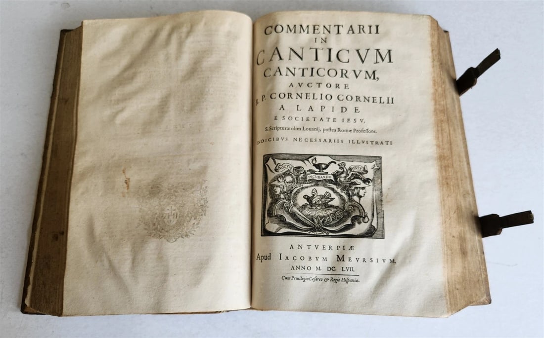 1657 Commentarii in ecclesiasten by CORNELIO LAPIDE antique PIGSKIN FOLIO - 13